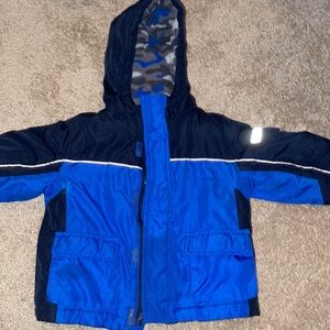 Faded Glory toddler boy coat 24 month thick lined blue and navy coat